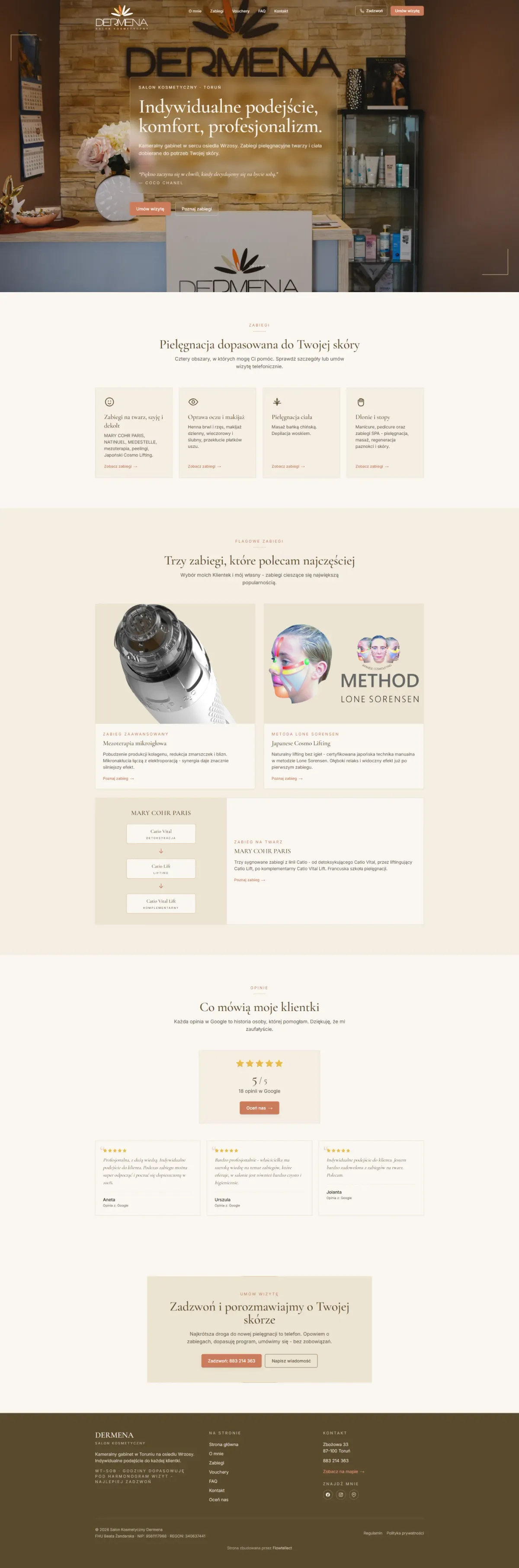 Strona internetowa - Salon Kosmetyczny Dermena (Beauty)